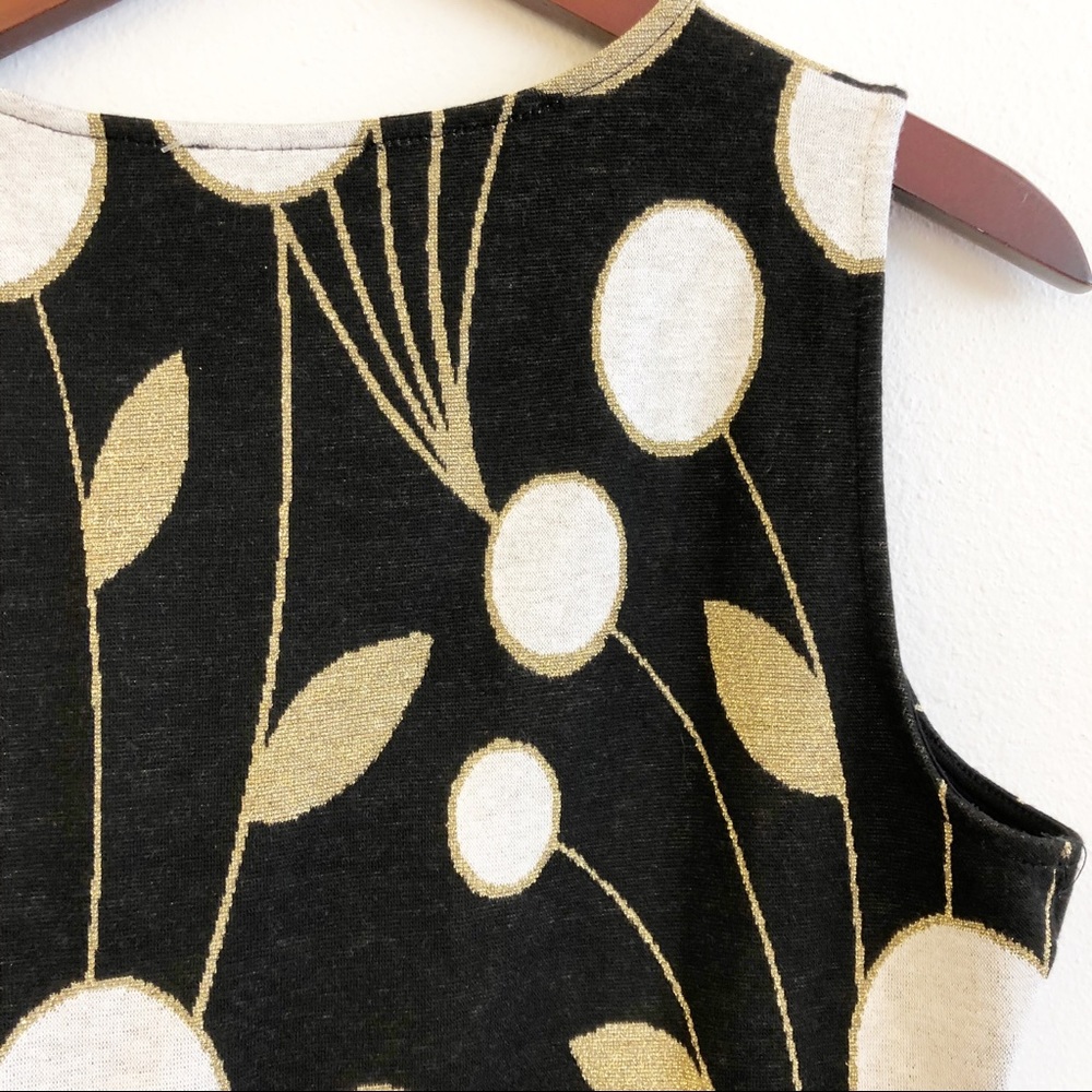 Anthropologie Black and Gold Wrap Top - Picture 11 of 17